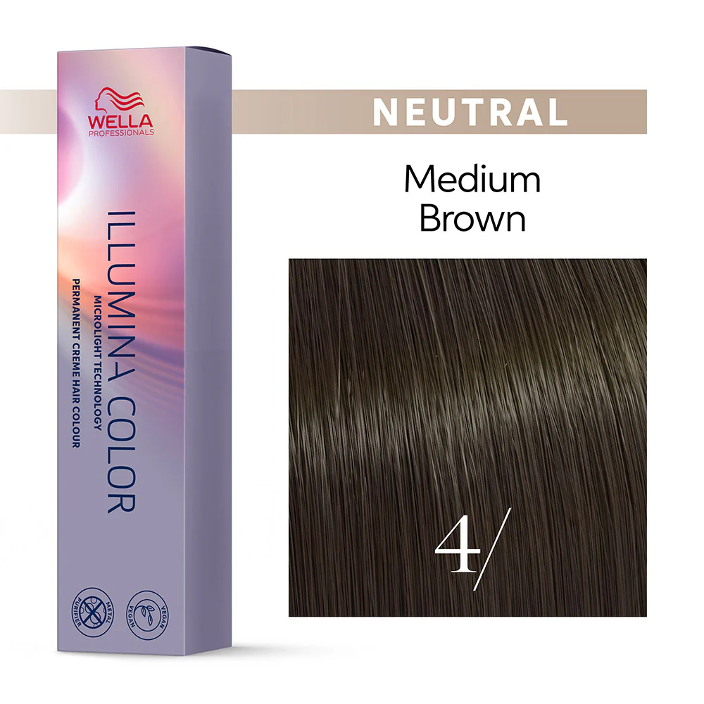 Wella Illumina Color 4/ Castano Medio Puro 60ml - colorazione permanente - Image 2