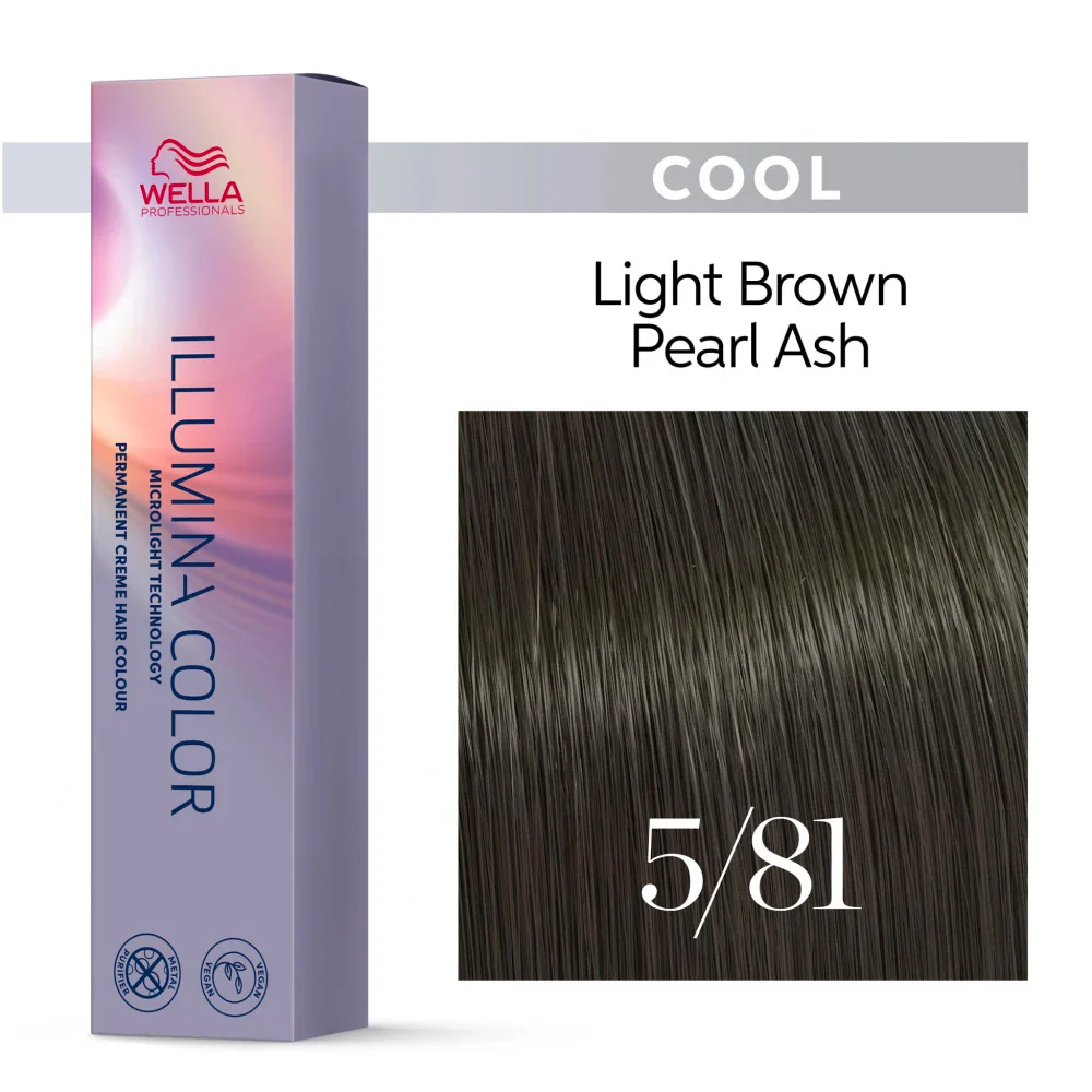 Wella Illumina Color 5/81 Castano Chiaro Perla Cenere 60ml - colorazione permanente - Image 2