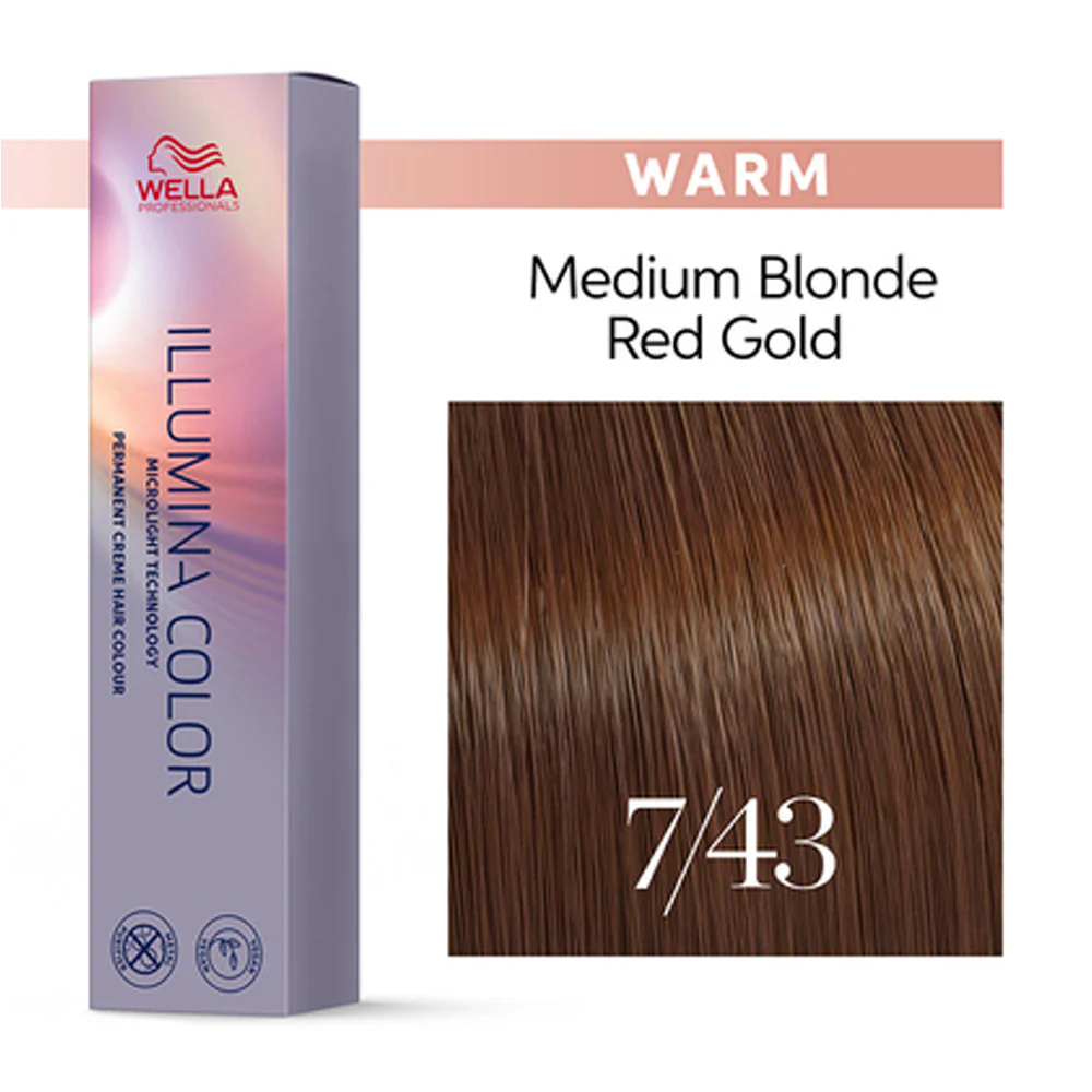 Wella Illumina Color 7/43 Biondo Medio Rame Dorato 60ml - colorazione permanente - Image 2