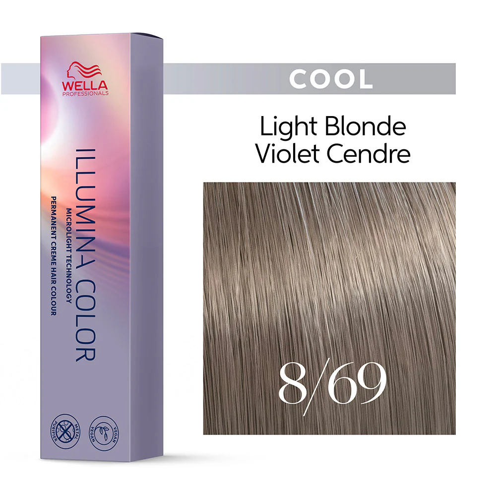Wella Illumina Color 8/69 Biondo Chiaro Violetto Cendrè 60ml - colorazione permanente - Image 2