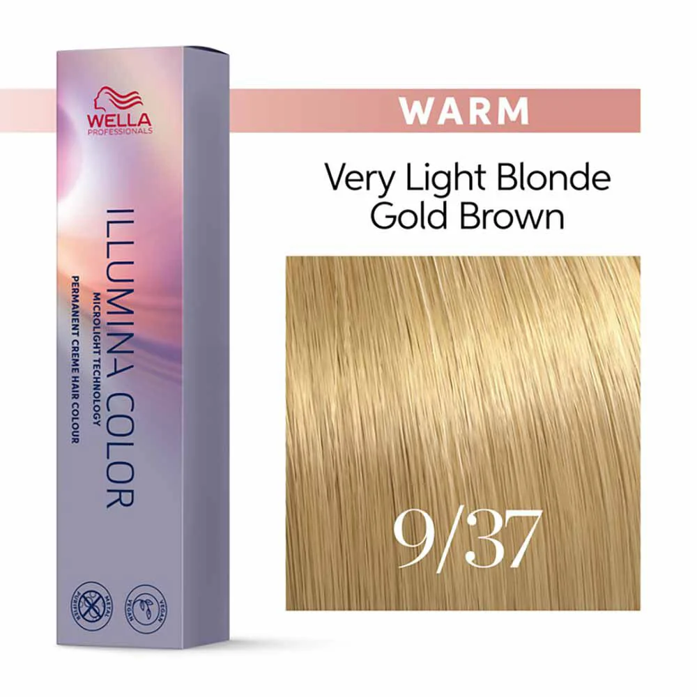 Wella Illumina Color 9/37 Biondo Chiarissimo Castano Dorato 60ml - colorazione permanente - Image 2