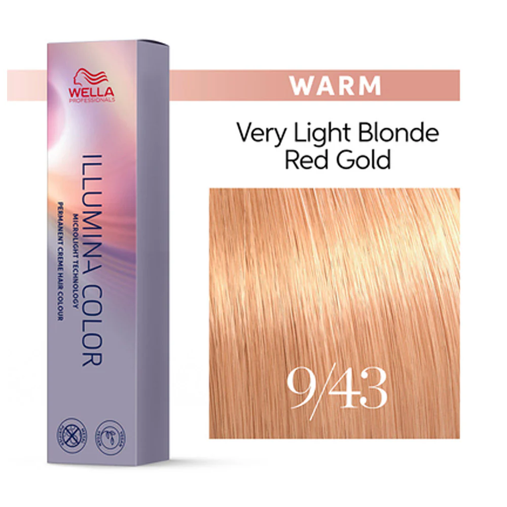 Wella Illumina Color 9/43 Biondo Chiarissimo Rame Dorato 60ml - colorazione permanente - Image 2