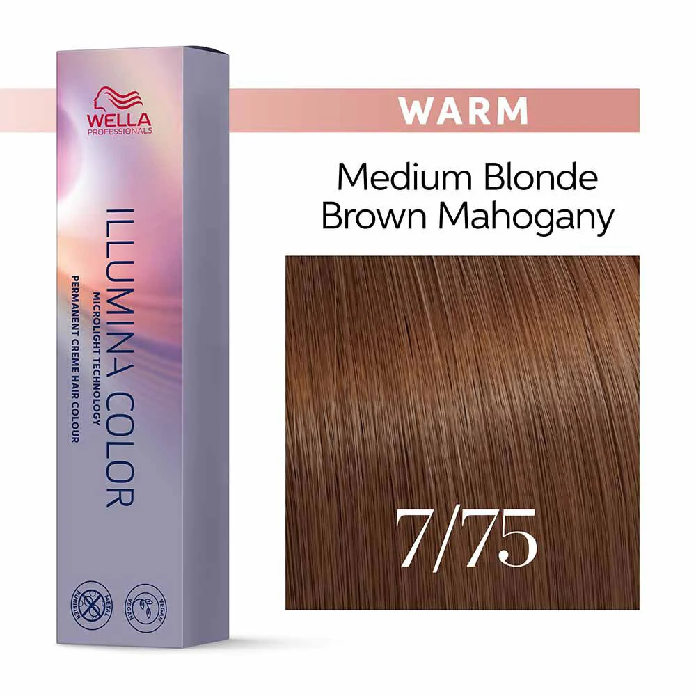 Wella Illumina Color 7/75 Biondo Medio Castano Mogano 60ml - colorazione permanente - Image 2