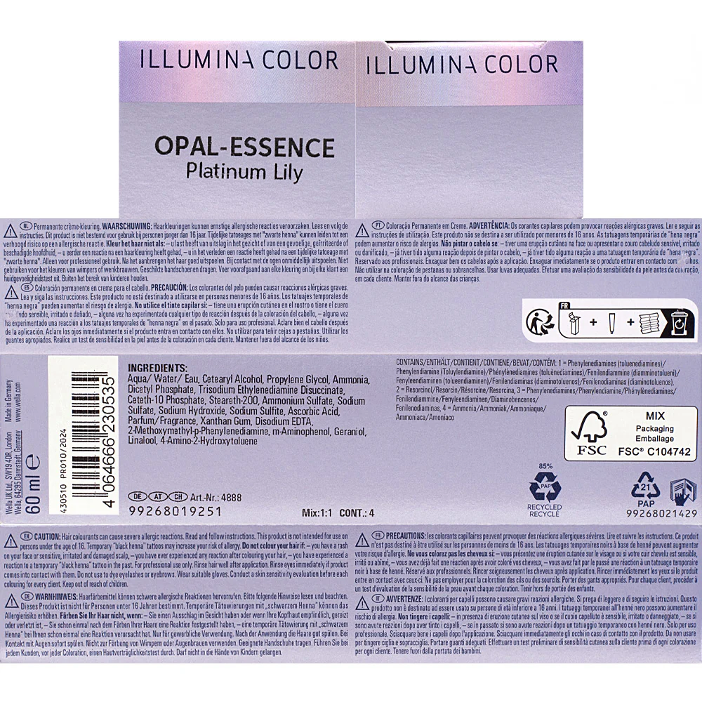 Wella Illumina Color Opal Essence Platinum Lily 60ml - colorazione permanente - Image 2