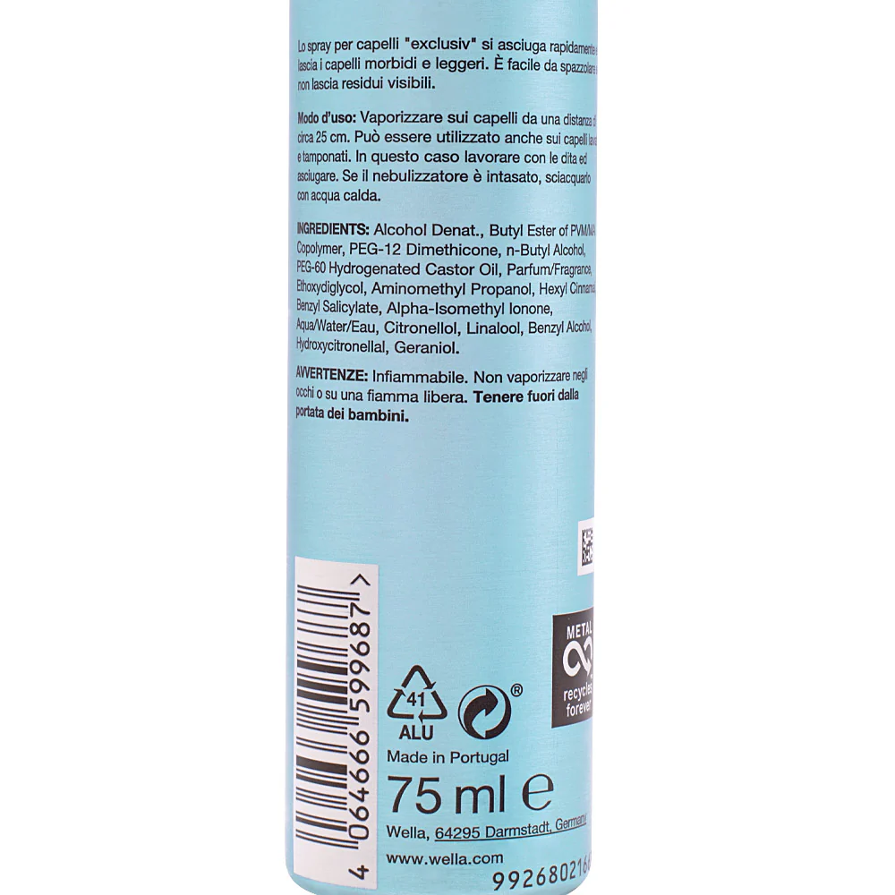 Wella Professionals Finish & Style Exclusiv Spray No Gas Forte 75ml - lacca forte no gas - Image 2