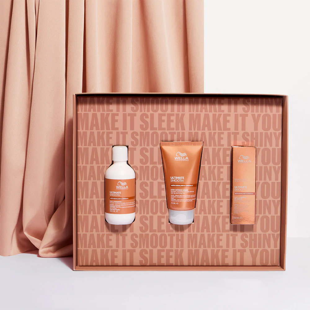 Wella Professionals Ultimate Smooth Cofanetto Shampoo, Maschera e Miracle Oil Serum 100ml + 75ml + 30ml - Image 3