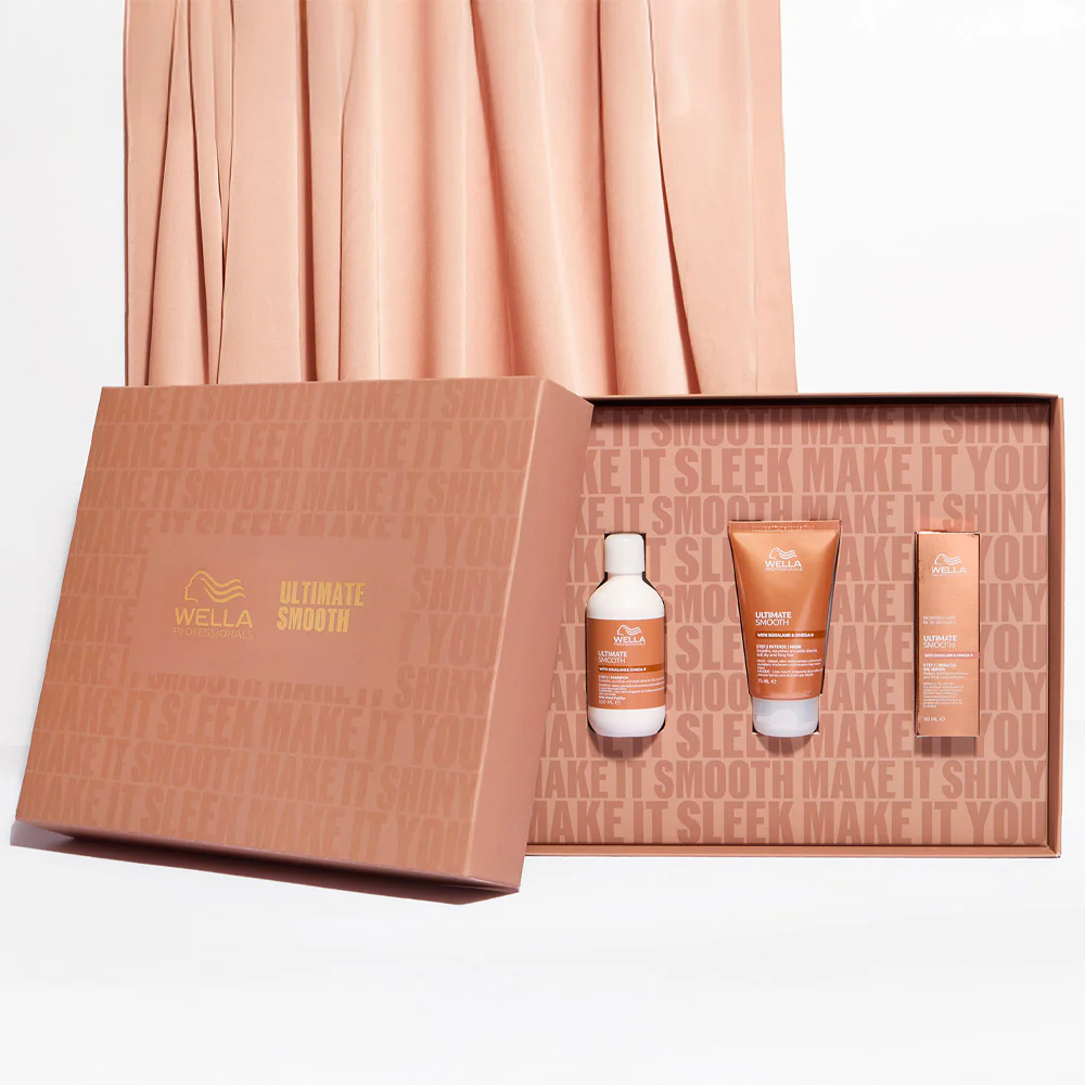 Wella Professionals Ultimate Smooth Cofanetto Shampoo, Maschera e Miracle Oil Serum 100ml + 75ml + 30ml - Image 4