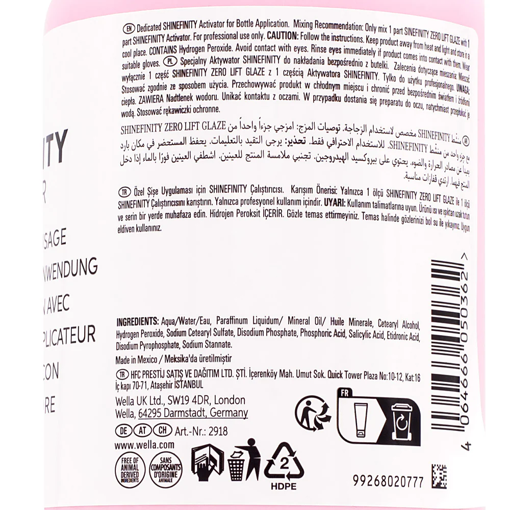 Wella Shinefinity Base Activator Bottle 2% 1000ml - ossigeno attivatore per bottiglia - Image 5