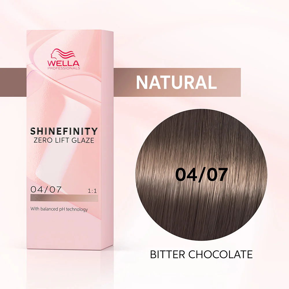 Wella Shinefinity Bitter Chocolate 04/07 Castano Medio Naturale Sabbia 60ml - colore demi-permanente - Image 2