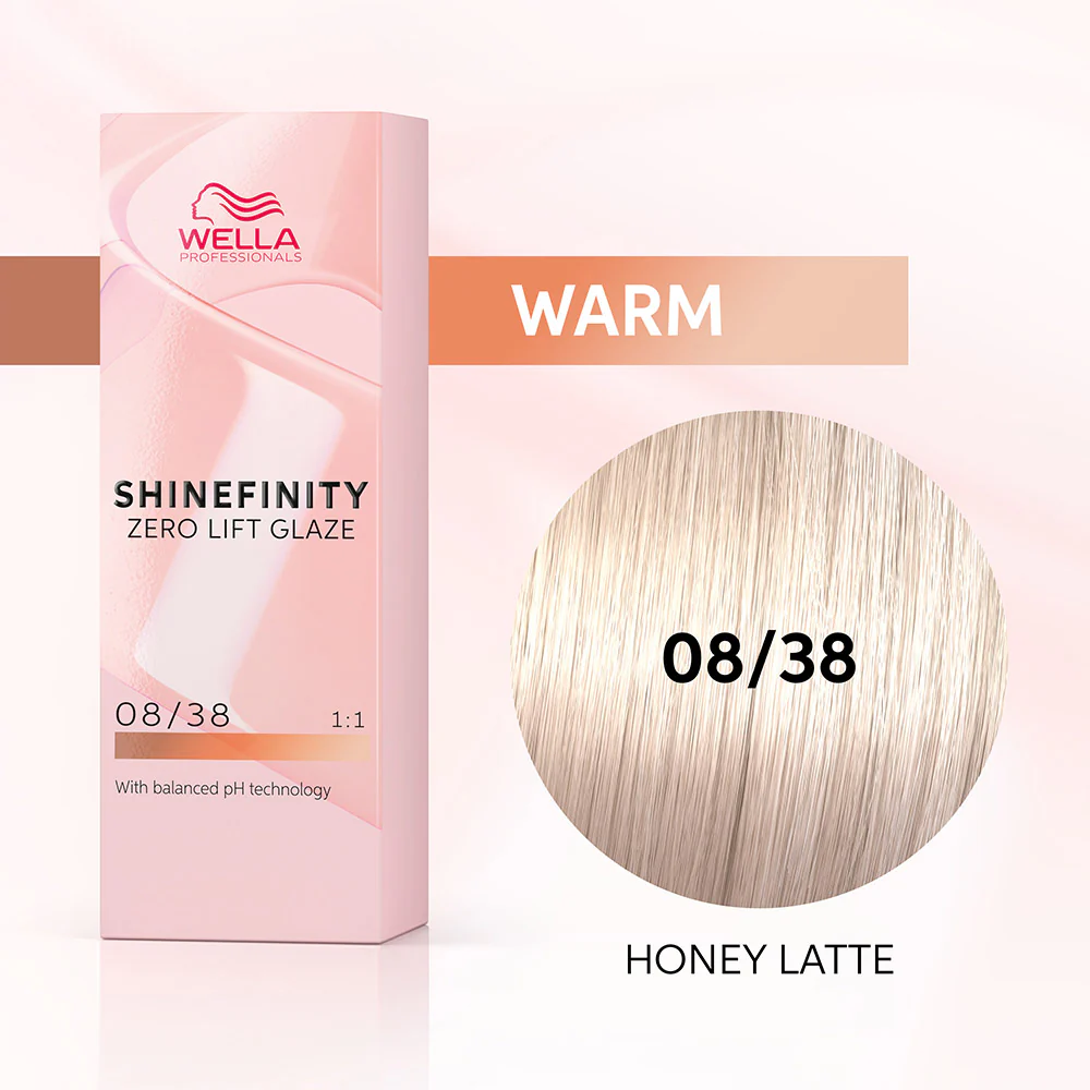 Wella Shinefinity Honey Latte 08/38 Biondo Chiaro Dorato Perla 60ml - colore demi-permanente - Image 2