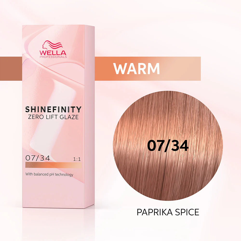 Wella Shinefinity Paprika Spice 07/34 Biondo Medio Dorato Rame 60ml  - colore demi-permanente - Image 2
