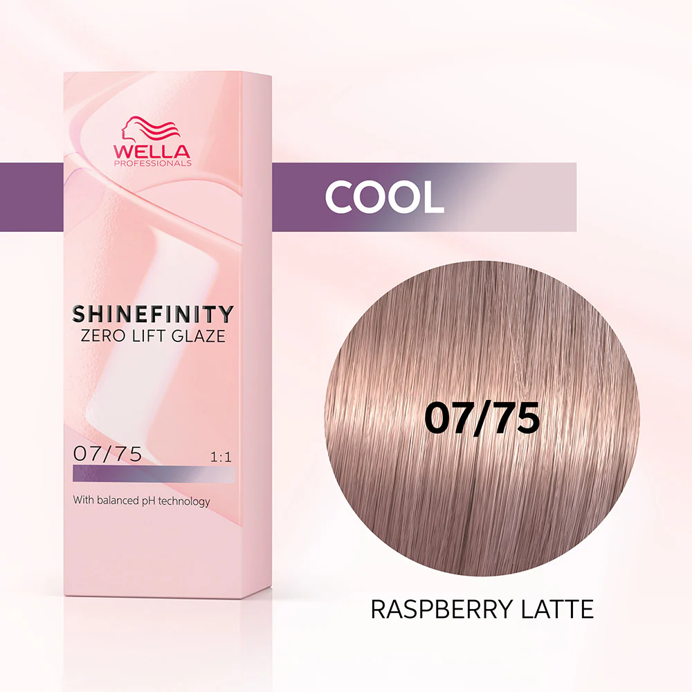 Wella Shinefinity Raspberry Latte 07/75 Biondo Medio Sabbia Mogano 60ml - colore demi-permanente - Image 2
