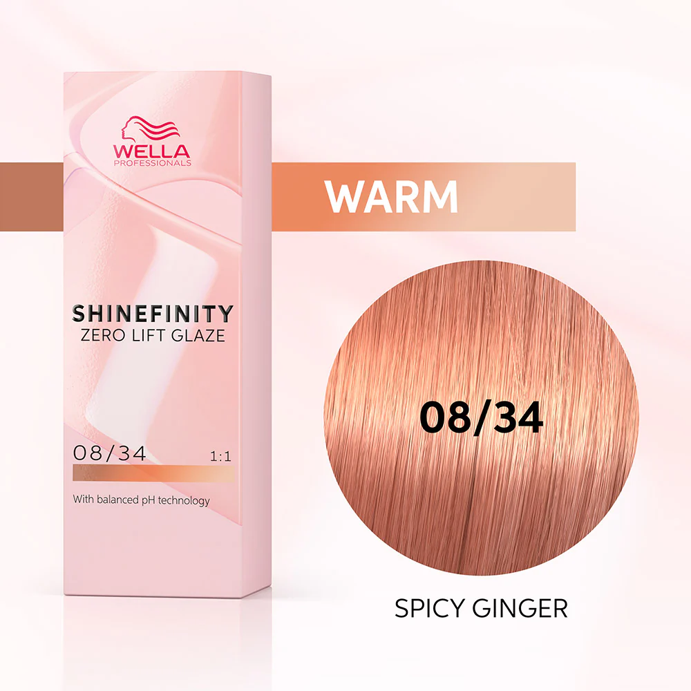Wella Shinefinity Spicy Ginger 08/34 Biondo Chiaro Dorato Rame 60ml - colore demi-permanente - Image 2