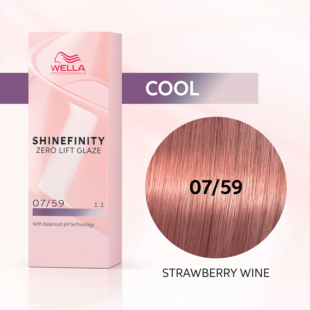 Wella Shinefinity Strawberry Wine 07/59 Biondo Medio Mogano Cendrè 60ml - colore demi-permanente - Image 2