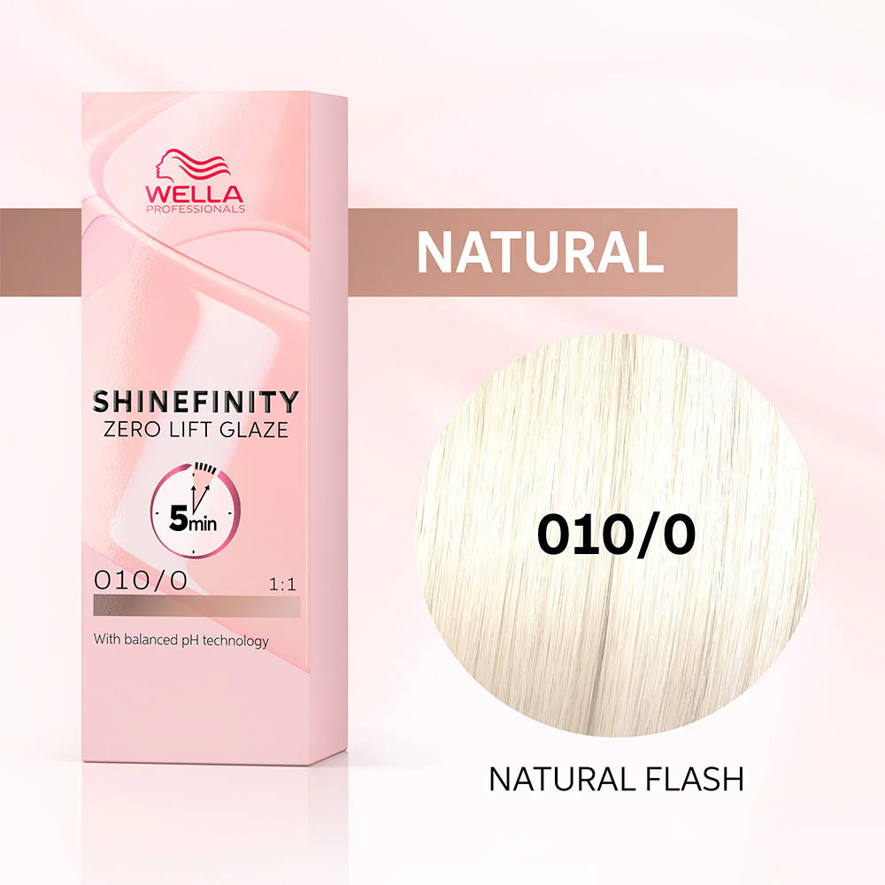 Wella Shinefinity Zero Lift Glaze Natural Flash 010/0 60ml - colorazione demi permanente - Image 2