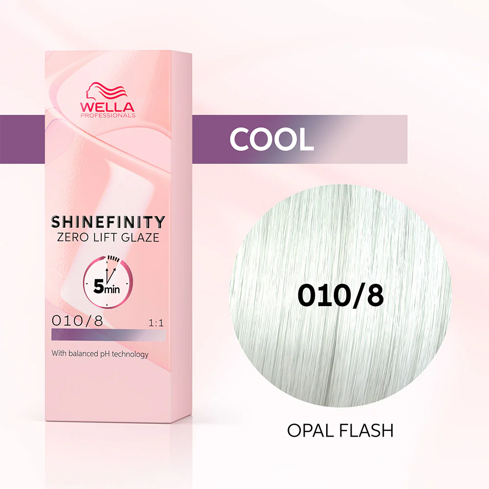 Wella Shinefinity Zero Lift Glaze Opal Flash 010/8 60ml - colorazione demi permanente - Image 2