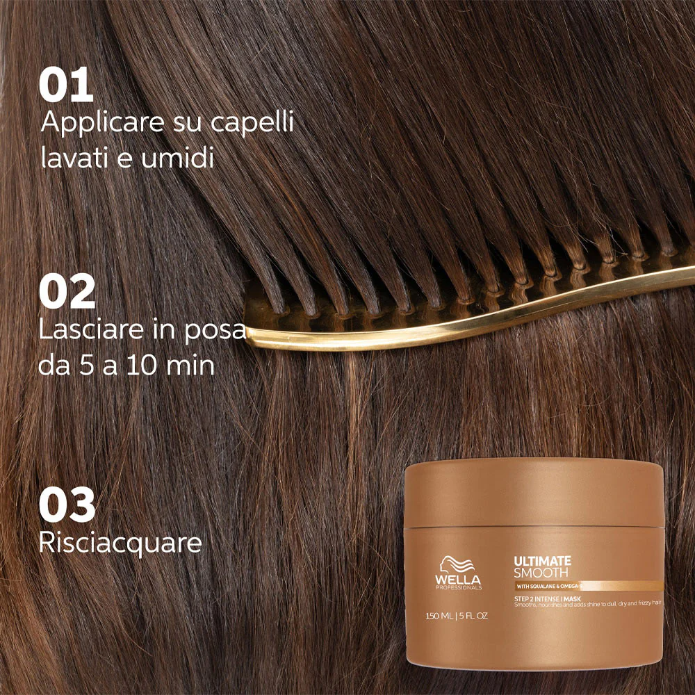 Wella Ultimate Smooth Mask 150ml - maschera anticrespo - Image 6