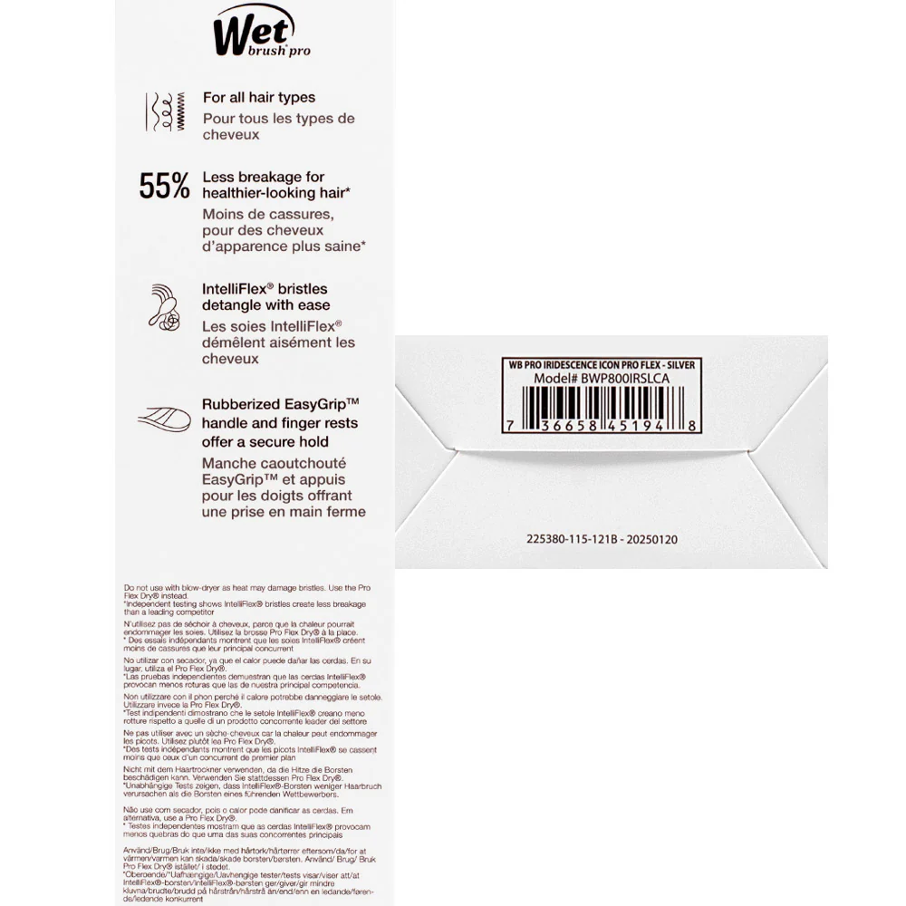 WetBrush Flex Dry Iridiscent Icon Silver - spazzola flessibile - Image 6