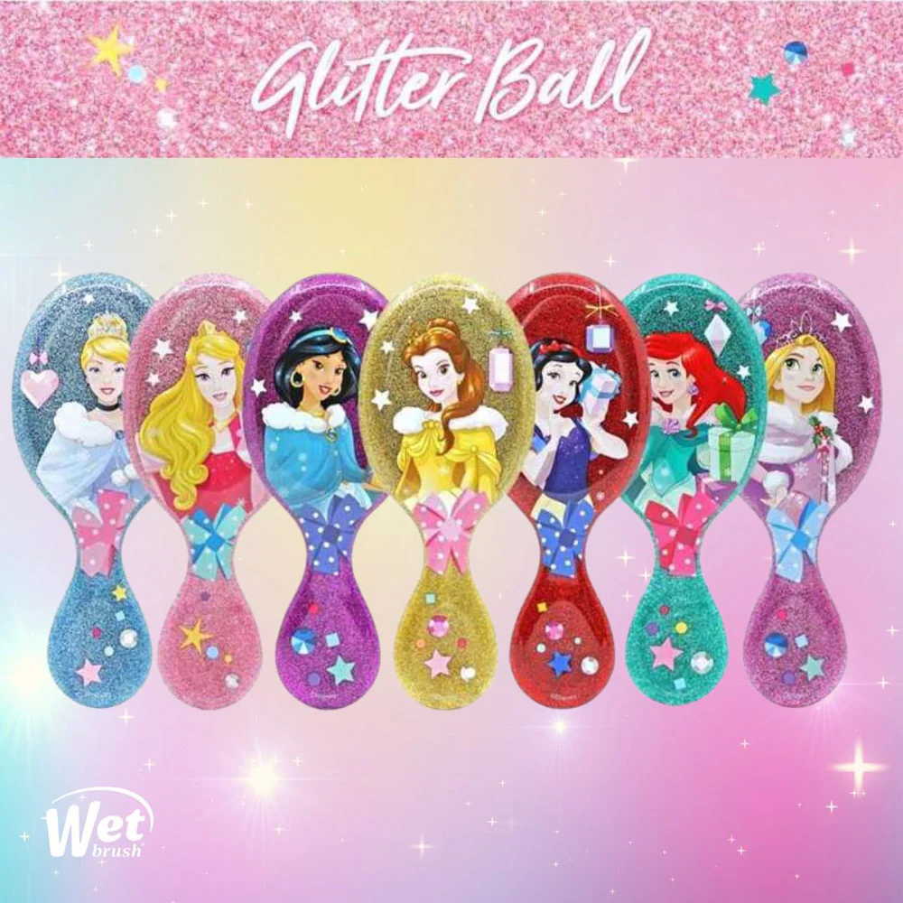 WetBrush Pro Mini Detangler Disney Glitter Ball Belle - mini spazzola scioglinodi - Image 4