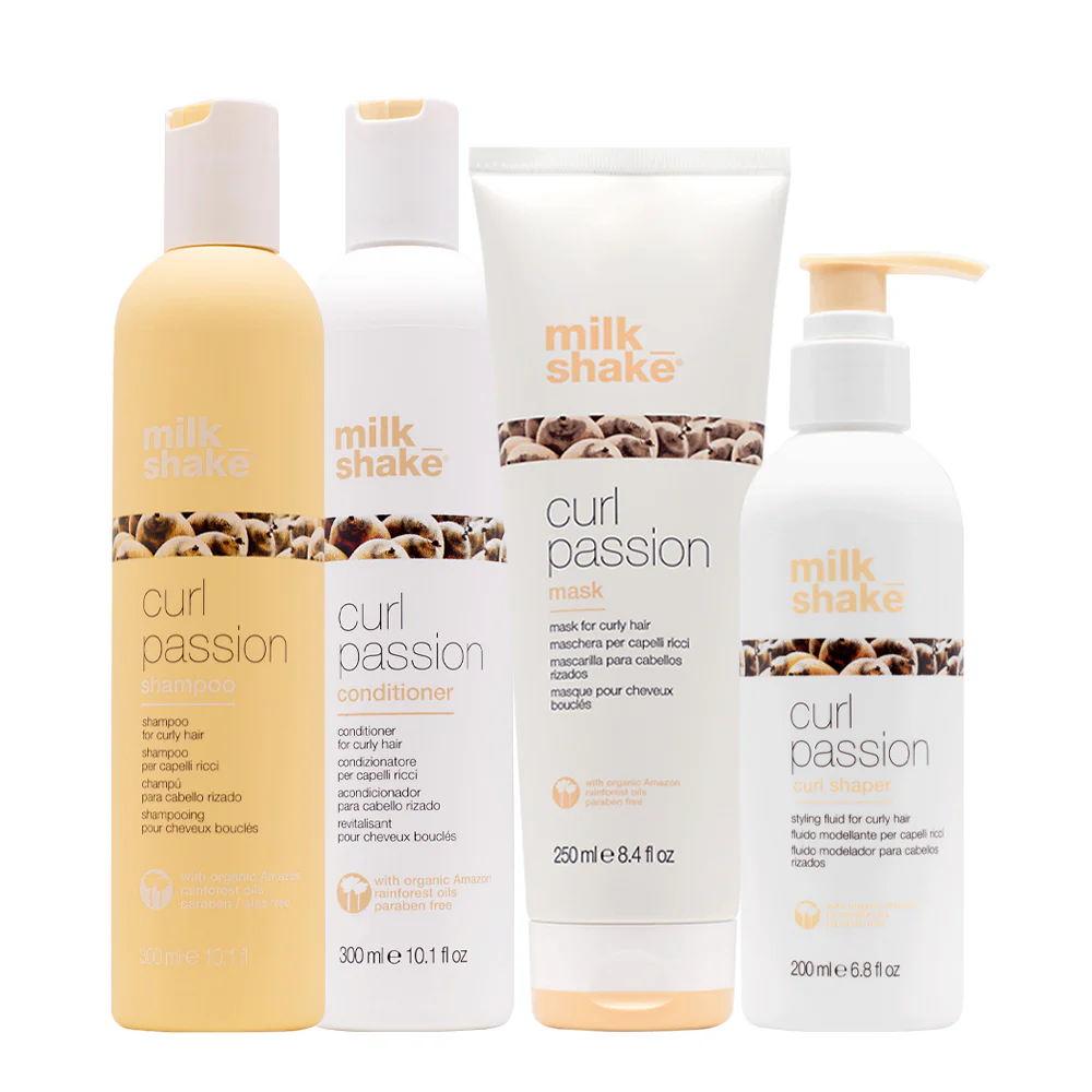 Z.one Concept Milk Shake Curl Passion Shampoo 300ml Conditioner 300ml Mask 250ml Curl Shaper 200ml
